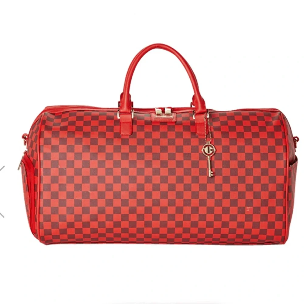 Sprayground Sharks in Paris Duffle Red Checked Edition